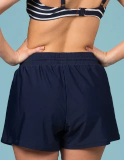 Badshorts Enfärgade Marinblå