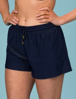 Badshorts Enfärgade Marinblå