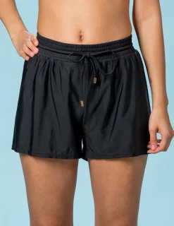 Badshorts Enfärgade Svart