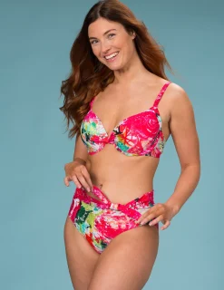 Bikinitrosa Mönstrad Låg Midja Rosa