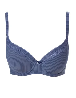 Bygel-Bh Laila Spets Jacquard Blå
