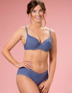 Bygel-Bh Laila Spets Jacquard Blå