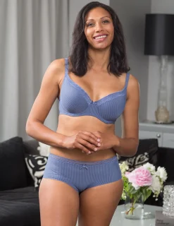 Bygel-Bh Laila Spets Jacquard Blå