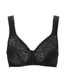 Bygellös Bh Elin Satin Svart