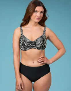 Byglad bikini-bh svart & vit