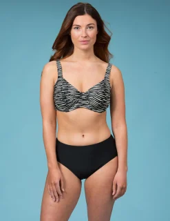 Byglad bikini-bh svart & vit