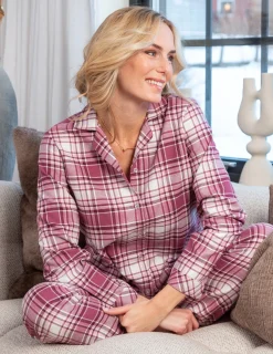 Flanellpyjamas Rosa