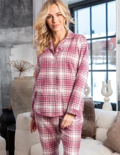 Flanellpyjamas Rosa