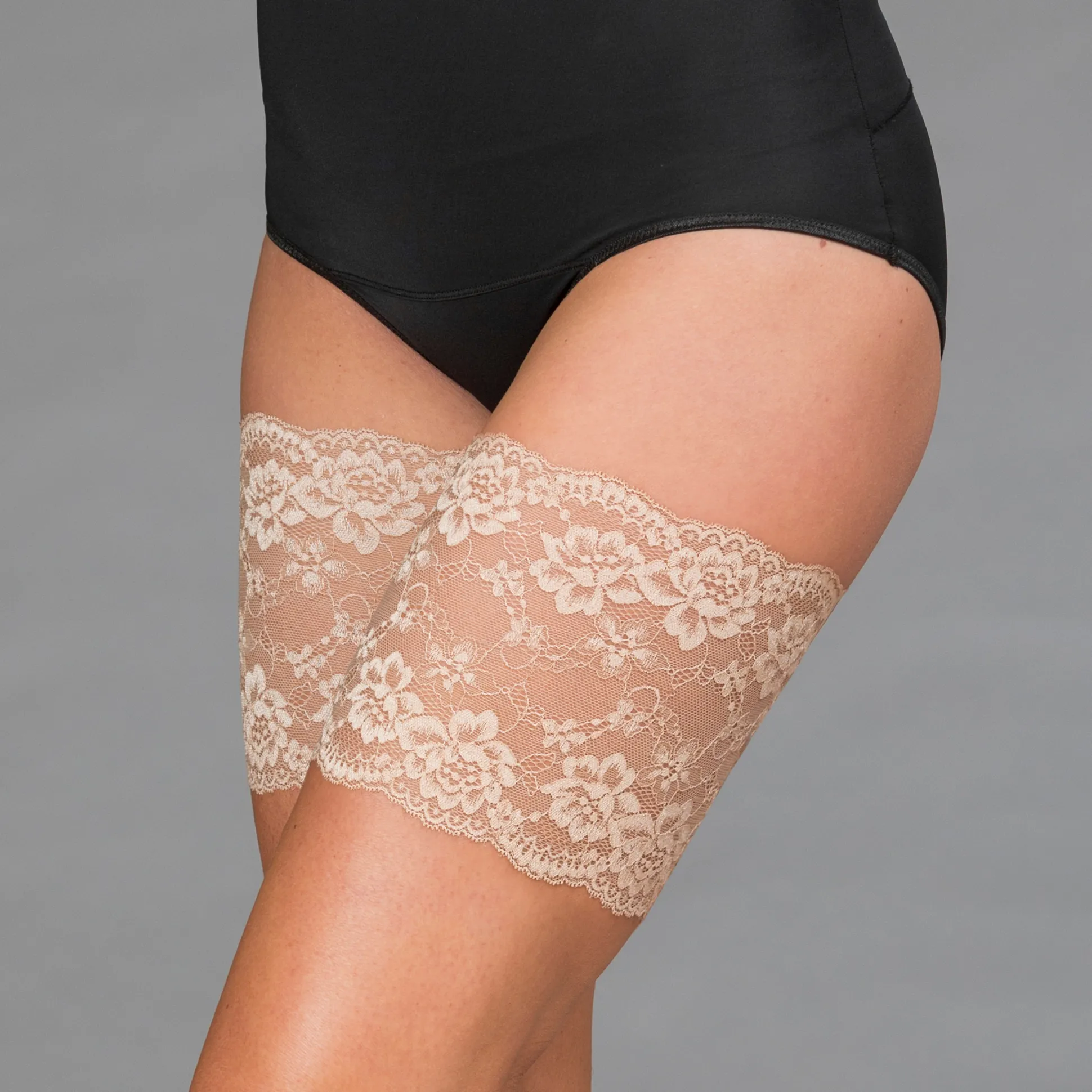 Hudfärgade strumpeband Thigh lace