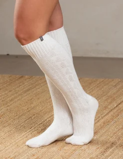 Knästrumpa Bomull Off-white 1-pack