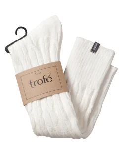 Knästrumpa Bomull Off-white 1-pack