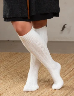 Knästrumpa Bomull Off-white 1-pack
