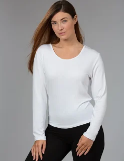 Långärmad T-shirt Bambu Vit
