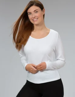 Långärmad T-shirt Bambu Vit