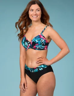 Mönstrad svart bikini-bh med bygel