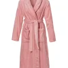 Morgonrock Fleecestruktur Rosa