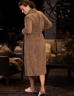 Morgonrock Velourfrotté Beige