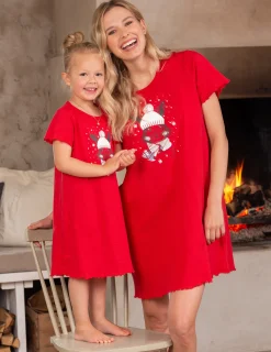 Nattlinne Barn Winterbunny Röd