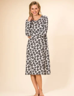 Nattlinne Lång Ärm Graphic Floral Off-White