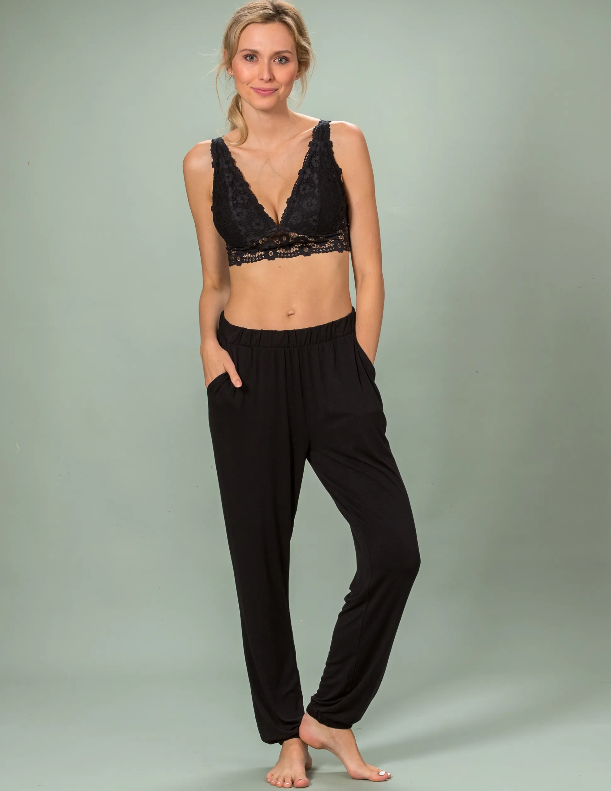 Pyjamasbyxa Svart Viskos