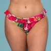 Rosa mönstrad bikinitrosa låg midja