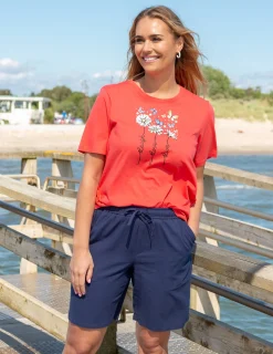 Shorts Vävd Bomull Marin