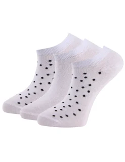 Sneakerstrumpa Prickig Vit 3-pack