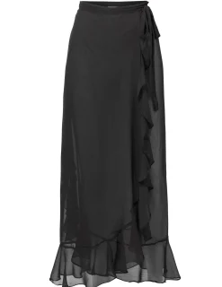 Strandkjol Omlott Chiffon Svart