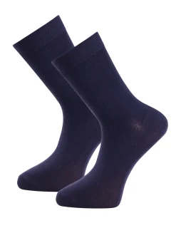 Strumpa Bambu Enfärgad Marin 2-pack