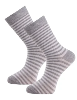 Strumpa Bambu Grå Randig 2-pack