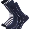Strumpa Bumull Marinblå 3-pack