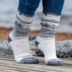 Strumpa Ullfrotté Stjärna Off-white