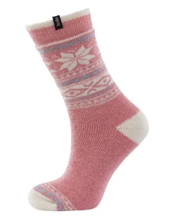 Strumpa Ullfrotté Stjärna Rosa