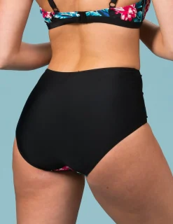 Svart hög bikinitrosa med body control