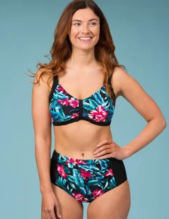 Svart hög bikinitrosa med body control
