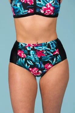 Svart hög bikinitrosa med body control