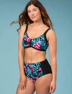 Svart hög bikinitrosa med body control
