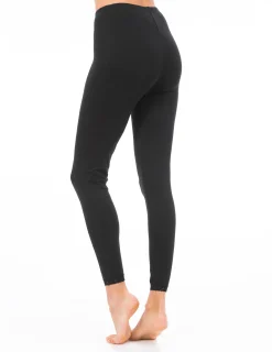 Svarta långa tights i bomull med spets