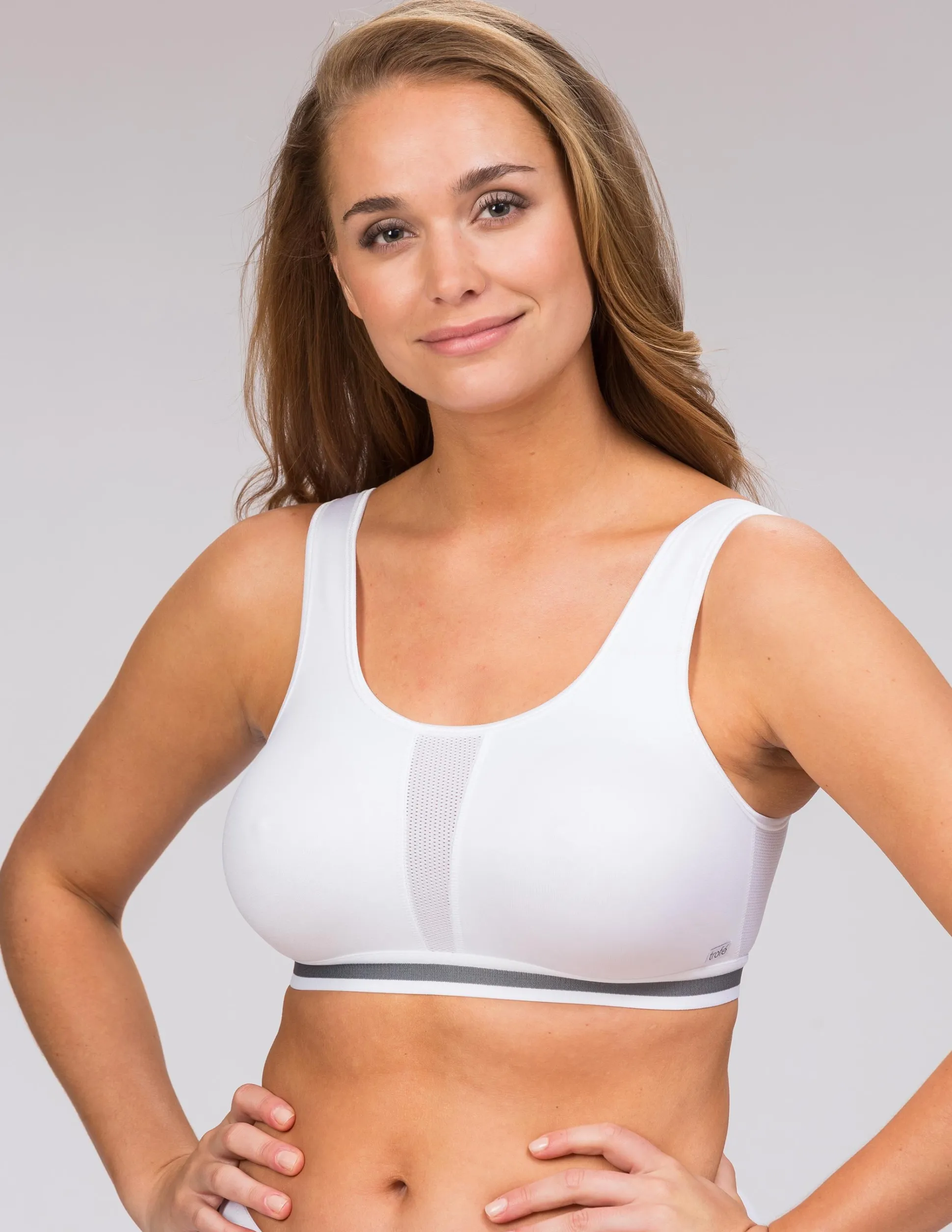 Vit sport-bh med mesh