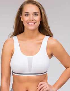 Vit sport-bh med mesh