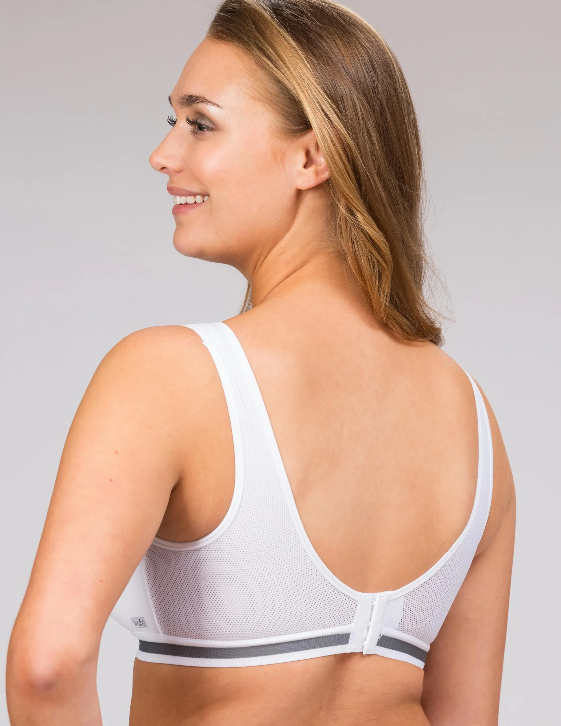Vit sport-bh med mesh