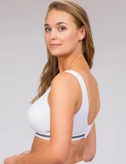 Vit sport-bh med mesh