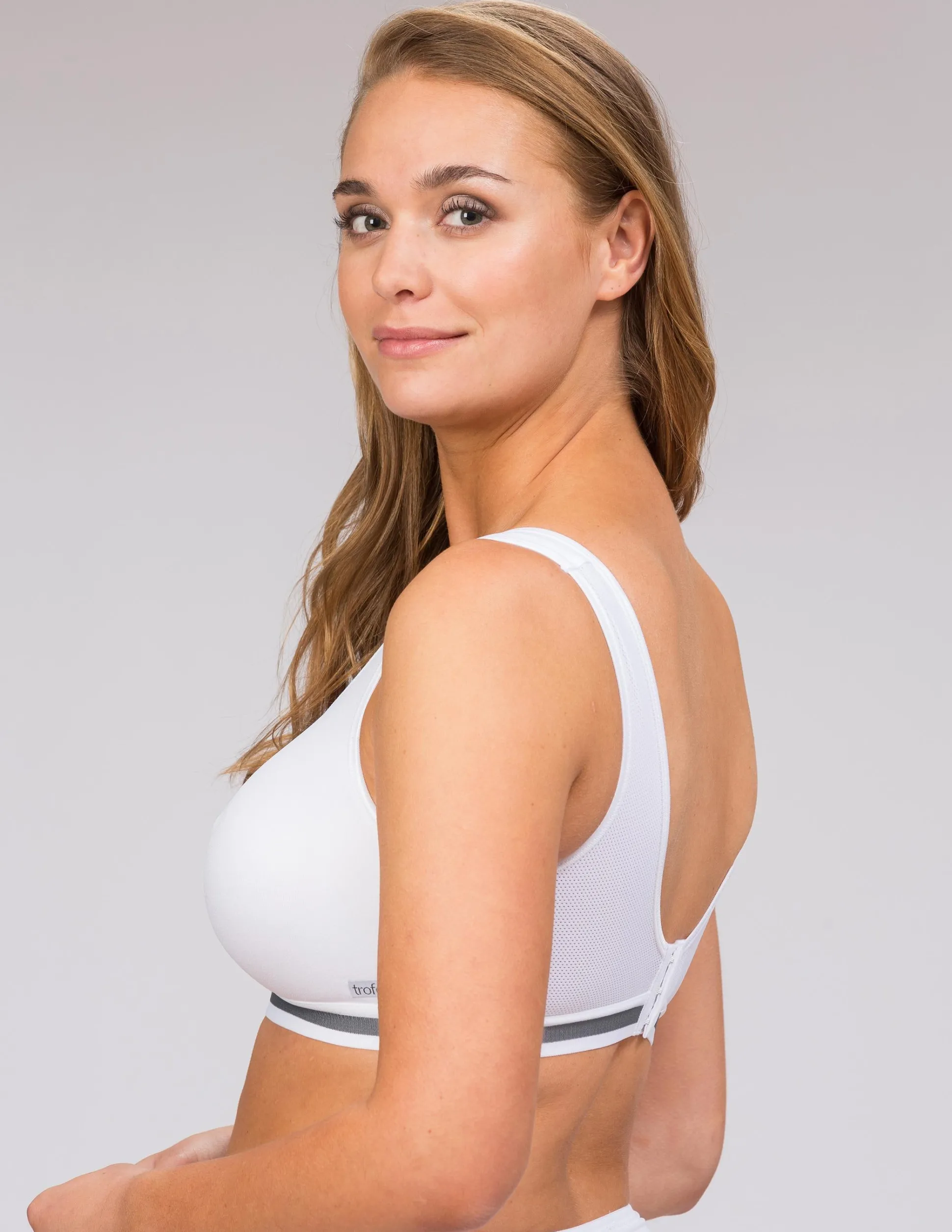 Vit sport-bh med mesh